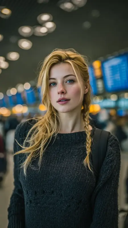 Messy French Braid - Cute Airport Hairstyles