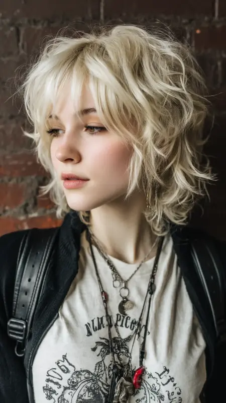 Messy Shag Permed Pixie - Permed pixie hairstyles