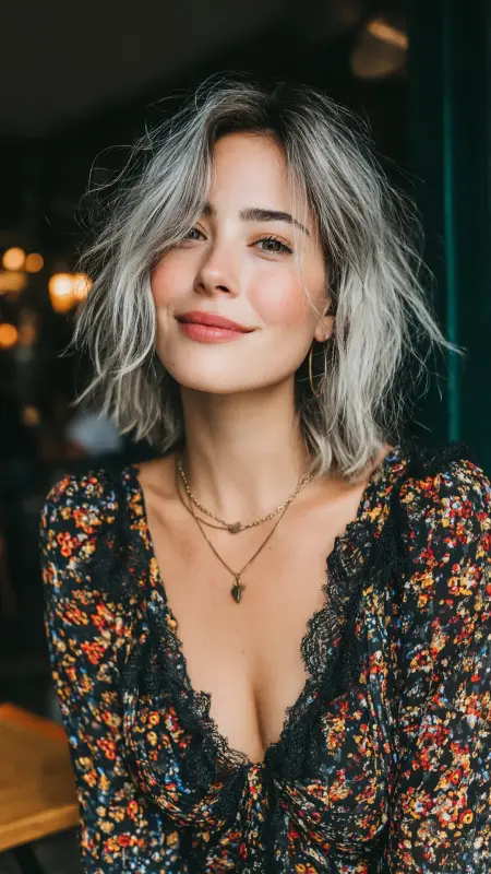 Messy Textured Lob - Youthful haircuts