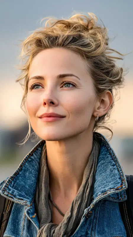 Messy Top Knot on Short Hair - Airport Hairstyles for Short Hair