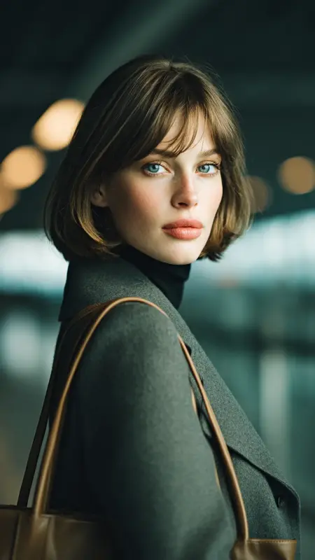 Micro Bob with Middle Part - Airport Hairstyles for Short Hair