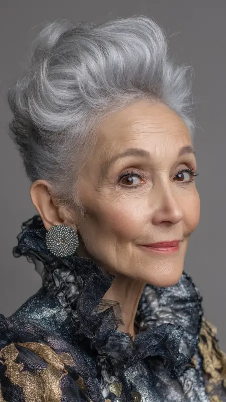 Mini Pompadour - Hairstyles for 80 year old women