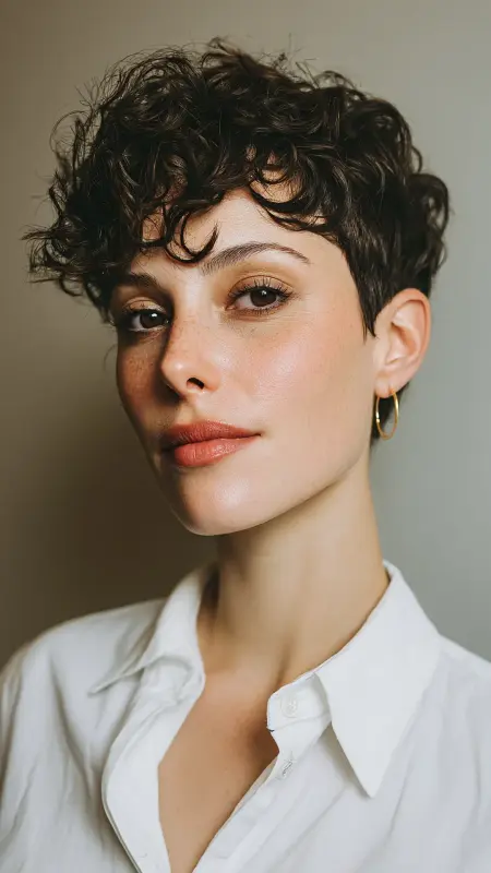 Minimalist Curly Pixie - Short curly pixie haircuts