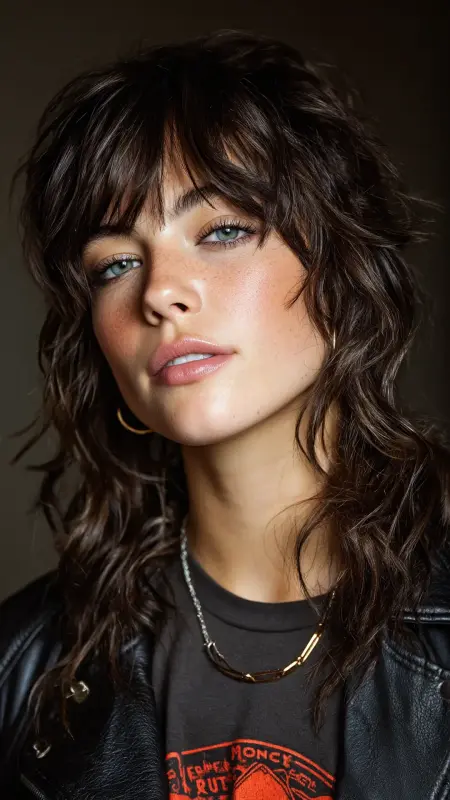 Modern Shag Blowout with Curtain Bangs - Blowout with curtain bangs