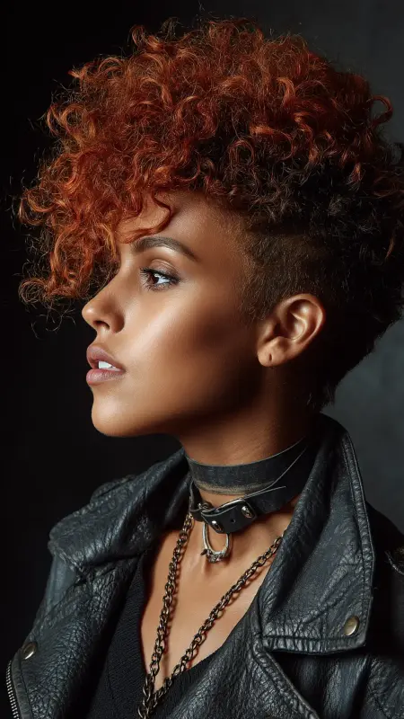 Mohawk-Inspired Curly Pixie - Short curly pixie haircuts