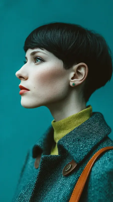 Ebony Halo: The Modern Mushroom Cut - Mushroom Haircut