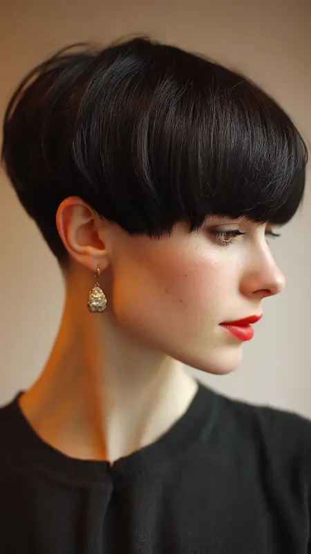 Chic Capsule: The Dark Brown Mushroom Cut - Mushroom Haircut