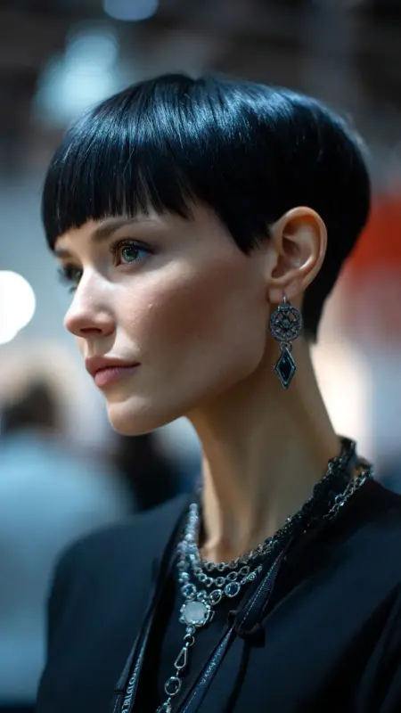 Effortlessly Edgy: The Midnight Mushroom Cut - Mushroom Haircut