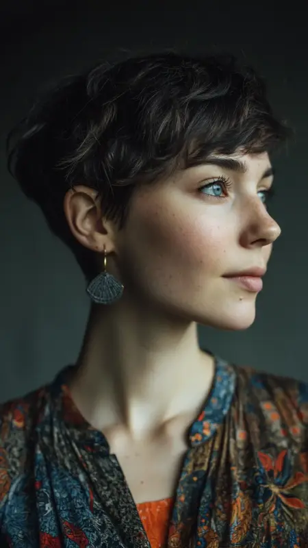 Effortlessly Chic: The Wavy Mushroom Cut in Rich Chocolate - Mushroom Haircut