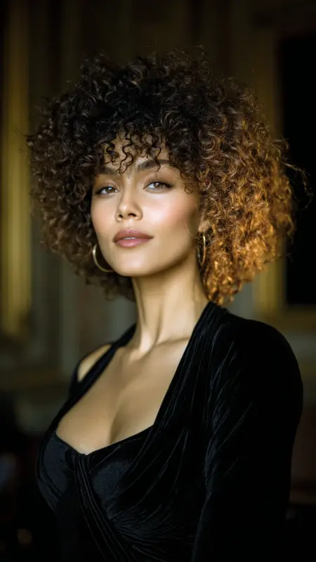 Opulent Soft Black - Face-Framing Curls - Old money hair color