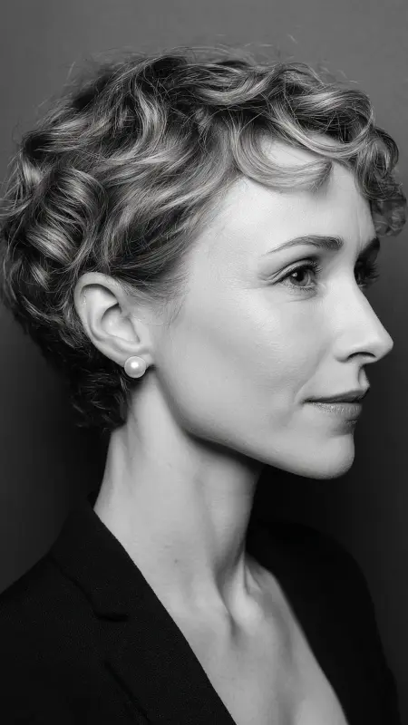 Permed Pixie with Sideburn Details - Permed pixie hairstyles