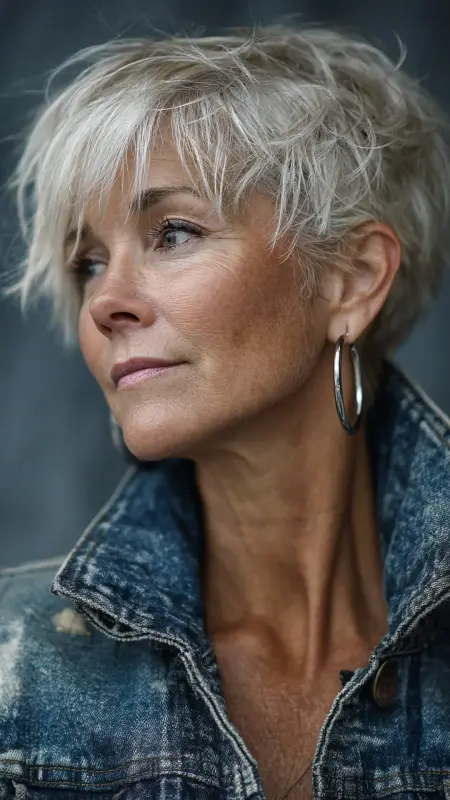 Piecey Short Layers with Highlights - Short Layered Hairstyles For Older Women