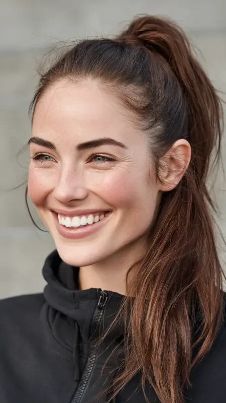 Pin-Straight Ponytail - Straight Hairstyles
