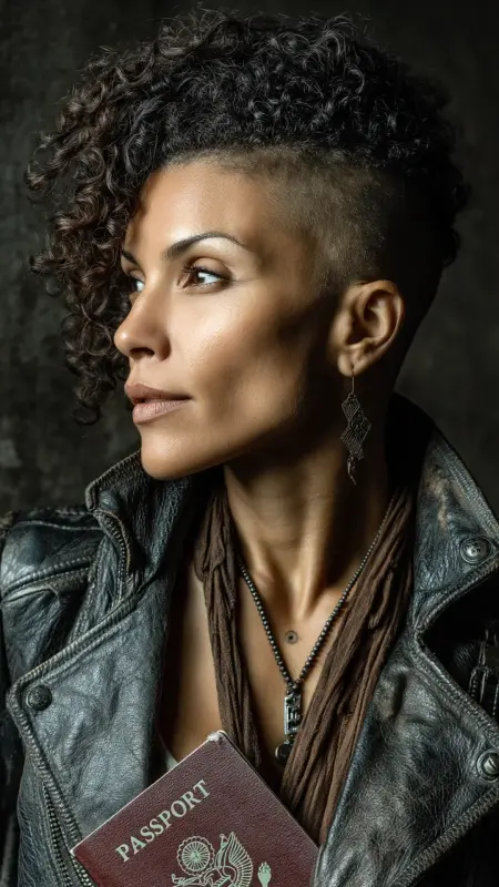 Pinned Back Curly Mohawk - Airport Hairstyles for Curly Hair