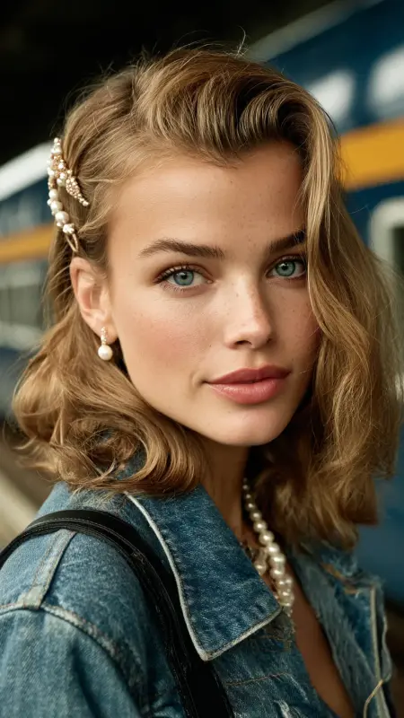 Pinned-Back Waves - Cute Airport Hairstyles