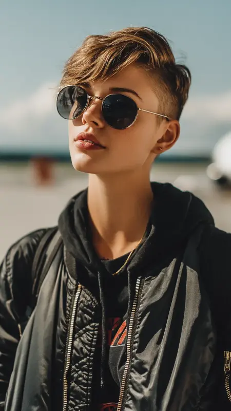 Pixie Cut with Undercut Design - Airport Hairstyles for Short Hair