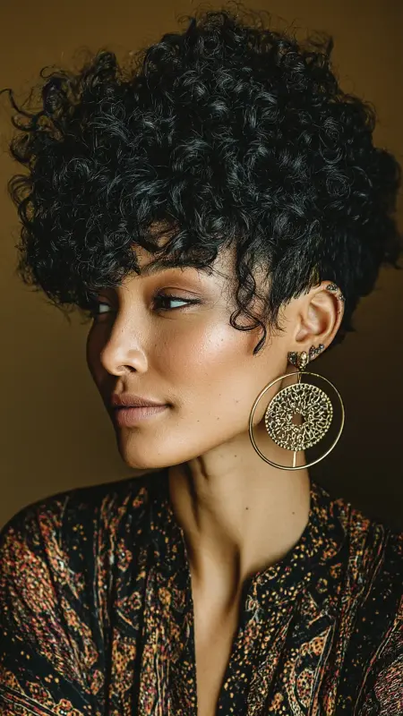 Pixie Fro with Tapered Sides - Short pixie haircuts for curly hair