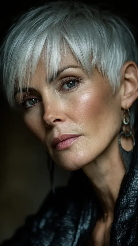 Pixie with Cropped Fringe - Pixie hairstyles for older women over 60