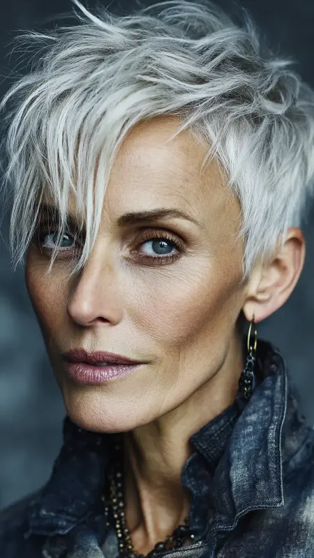 Pixie with Long Top Layers - Sassy hair older women