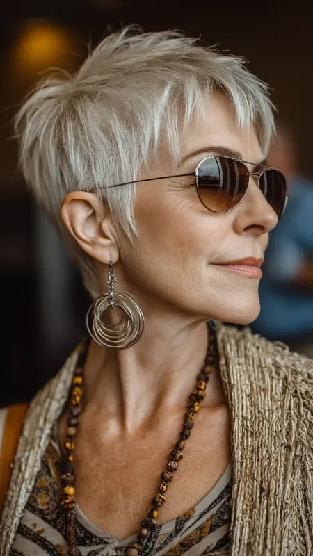 Pixie with Soft Shag Layers - Pixie Cut Hairstyles For Older Women