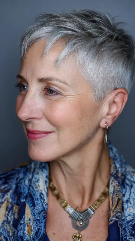 Pixie with Tapered Sides - Pixie hairstyles for older women over 60