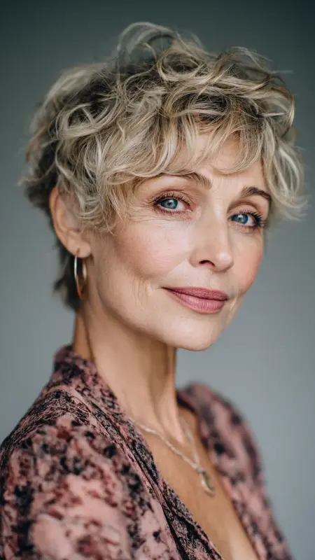 Pixie with Undone Waves - Pixie Cut Hairstyles For Older Women