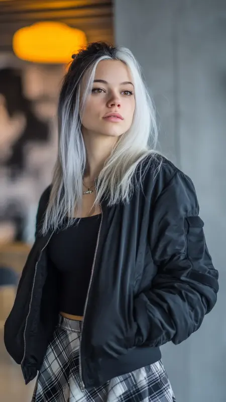 Platinum Dip-Dye Ends on Dark Hair - Hair color for college students