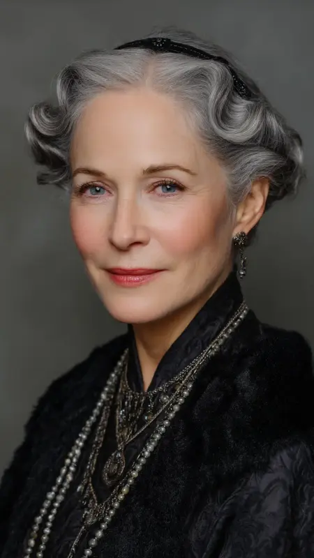 Polished Finger Waves - Hairstyles for women over 70 with fine hair