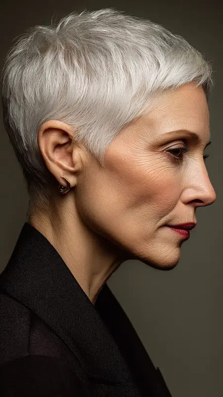 Polished Tapered Pixie - Pixie hairstyles for older women over 60
