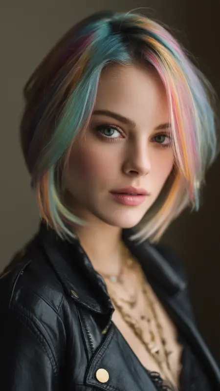 Kaleidoscope Bob: Rainbow Radiance Unveiled - Prism Hair