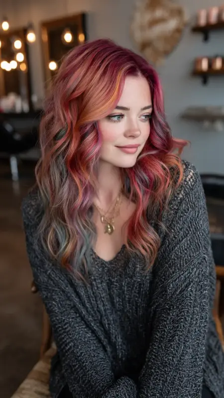 Rainbow Cascade: A Multicolored Masterpiece - Prism Hair