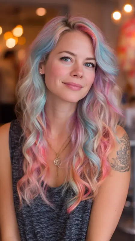 Whimsical Waves: The Enchanting Pastel Prism Hair - Prism Hair