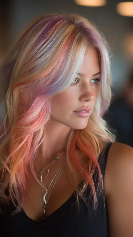 Enchanting Prism Waves: A Pastel Dream - Prism Hair