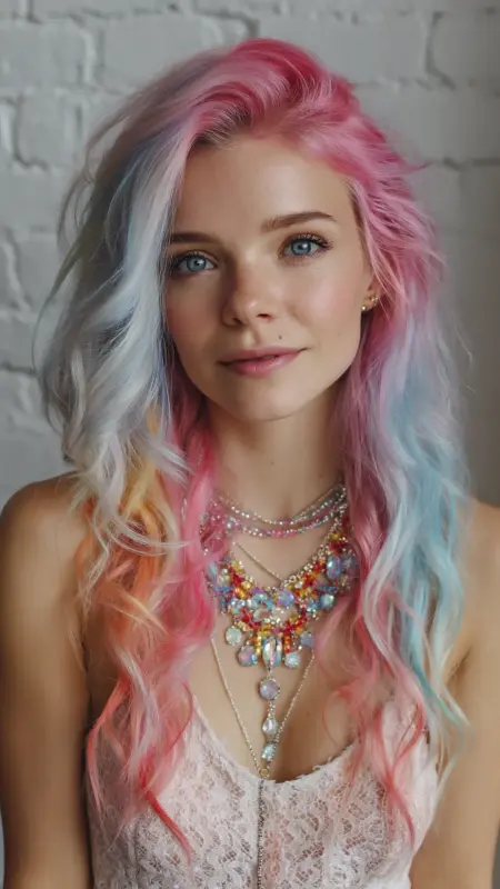 Ethereal Waves of Pastel Dreamscape - Prism Hair