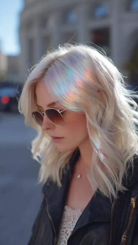 Radiant Waves: The Enchanting Blonde Prism Glow - Prism Hair
