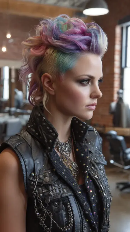 Chromatic Revolution: The Dazzling Mohawk Canvas - Prism Hair