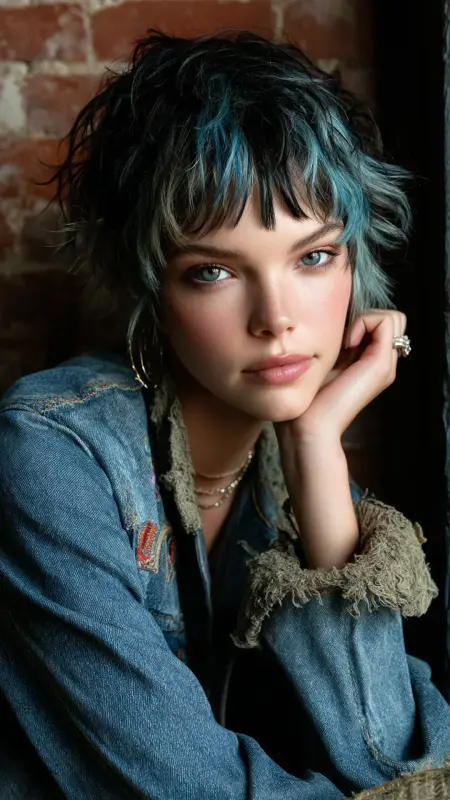 Electric Sapphire Waves: The Bold Bob Revolution - Prism Hair