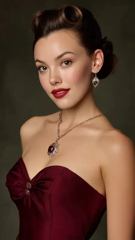 Timeless Glam: The Rolled-Bang Revival - Prom Hairstyles for Strapless Dresses