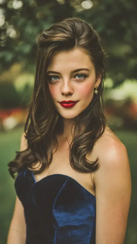Enchanting Waves with Whispered Volume - Prom Hairstyles for Strapless Dresses