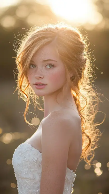 Enchanting Waves: The Fairytale Blonde Twist - Prom Hairstyles for Strapless Dresses