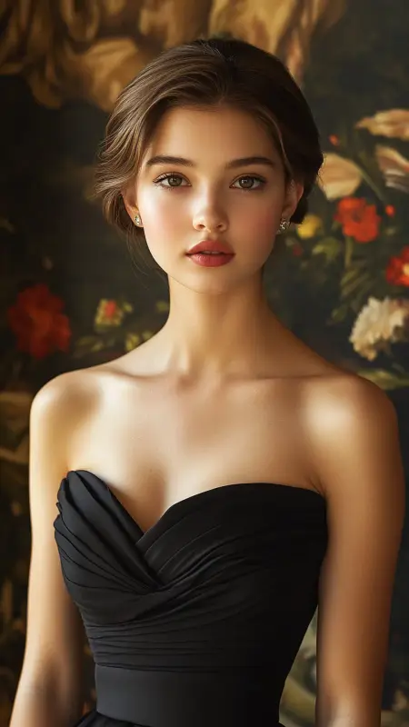 Enchantingly Chic: The Short Brown Textured Low Bun - Prom Hairstyles for Strapless Dresses