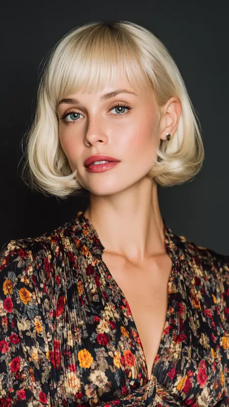Retro Bob with Side-Swept Bangs - Retro bob hairstyles
