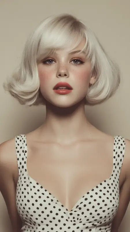 Retro Flip with Curtain Bangs - Face framing curtain bangs