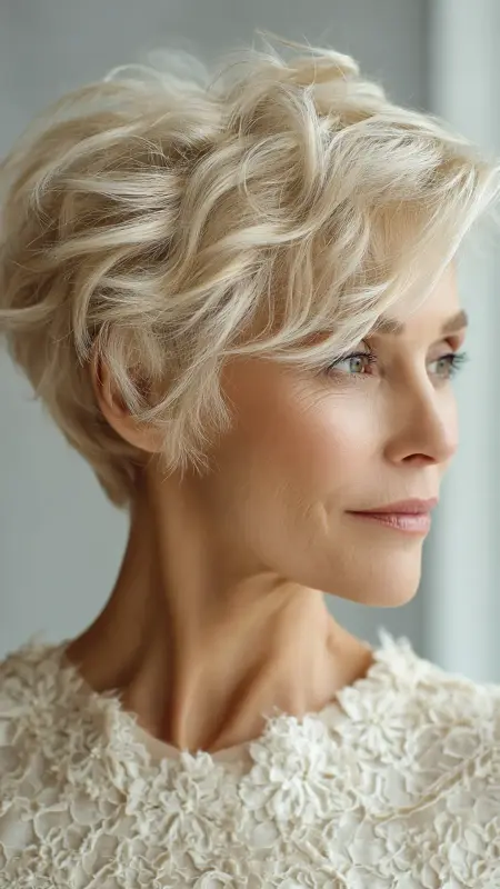 Romantic Soft Wave Pixie - Pixie hairstyles for older women over 60