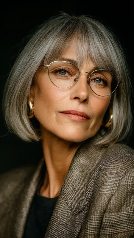 Rounded Bob with Subtle Layers - Haircuts For Women Over 50 With Fine Hair