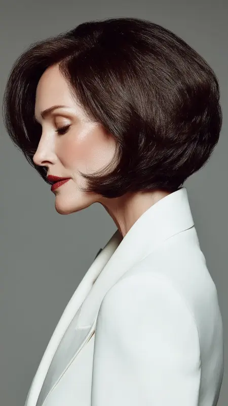 Rounded Bob with Tapered Nape - Medium Length Bob Haircuts For Women Over 50