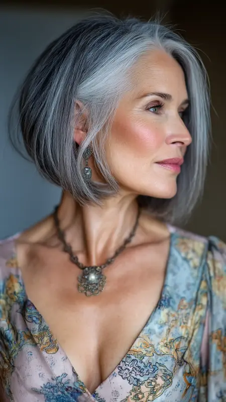 Rounded Bob with Tucked Ends - bob hair styles for women over 50