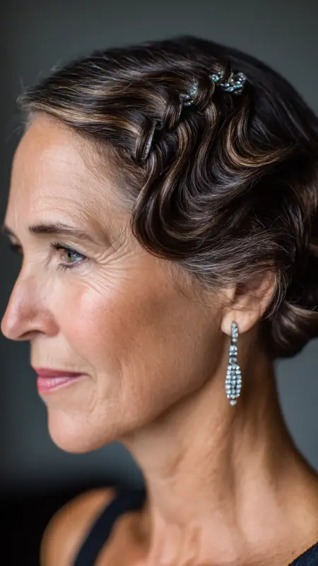 Sculpted Finger Waves Bob - Short hairstyles for women over 60 with wavy hair