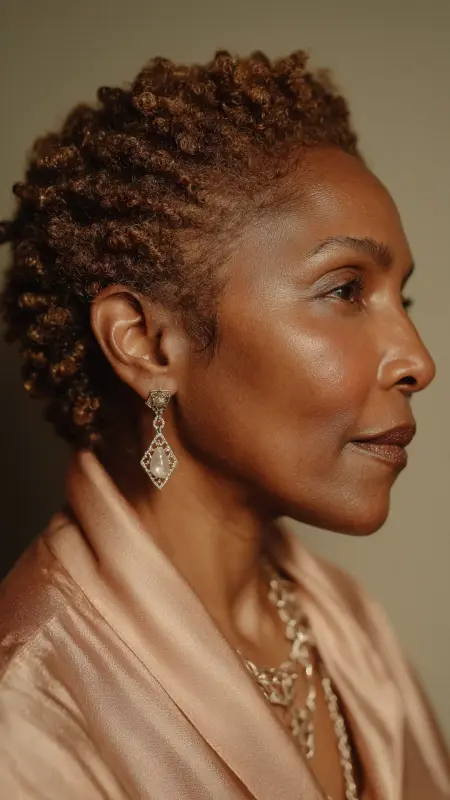 Sculpted Twist Out - Short Haircuts For Black Women Over 50
