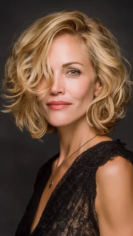 Shag with Deep Side Part and Lift - Shaggy Hairstyles For Women Over 50